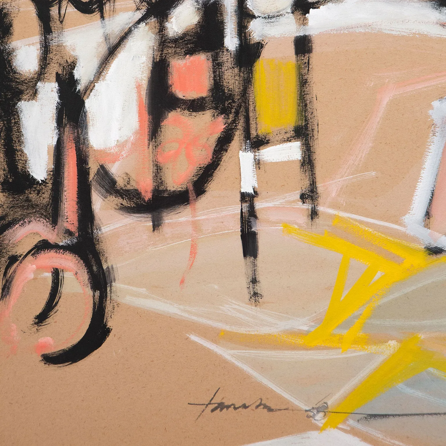TAKAO TANABE "UNTITLED" CASEIN ON BOARD, 1958