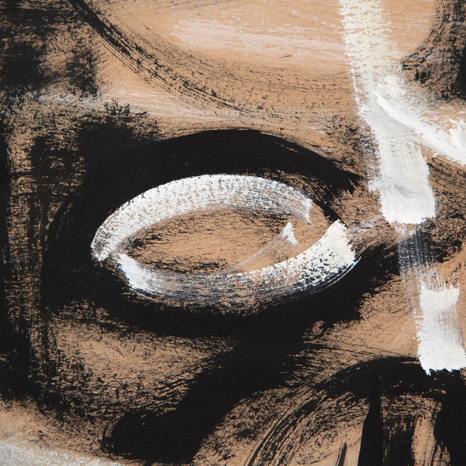 TAKAO TANABE "UNTITLED" CASEIN ON BOARD, 1958
