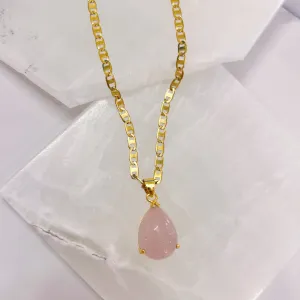 TEARDROP PINK JADE MINI necklace