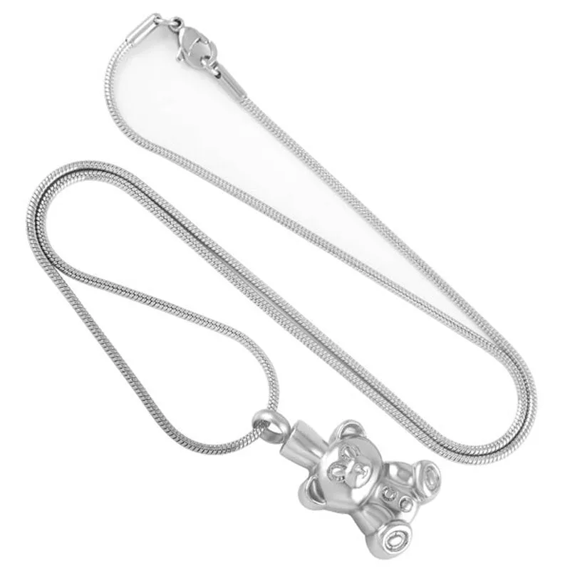 Teddy Bear Cremation Urn Necklace