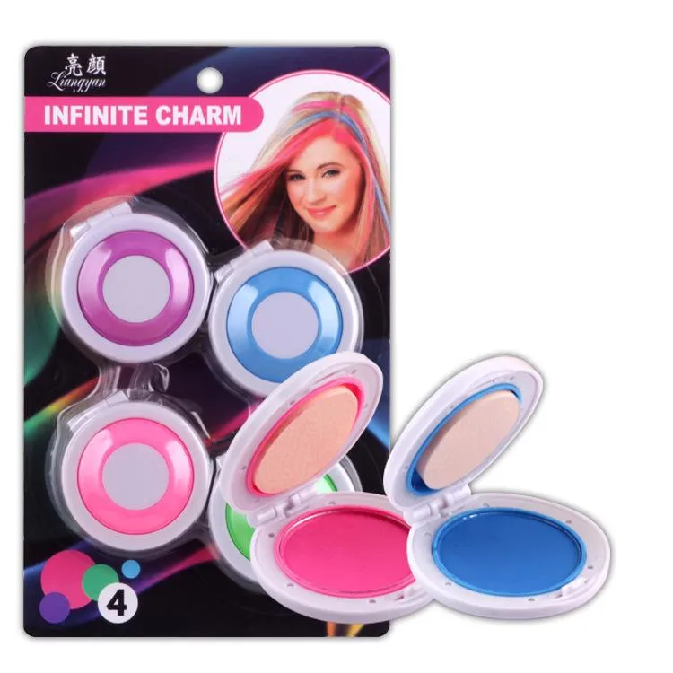 Temporary Fun Colored Hair Powder Works on All Hair Colors - Shampoos Out Easily