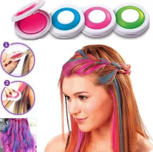 Temporary Fun Colored Hair Powder Works on All Hair Colors - Shampoos Out Easily