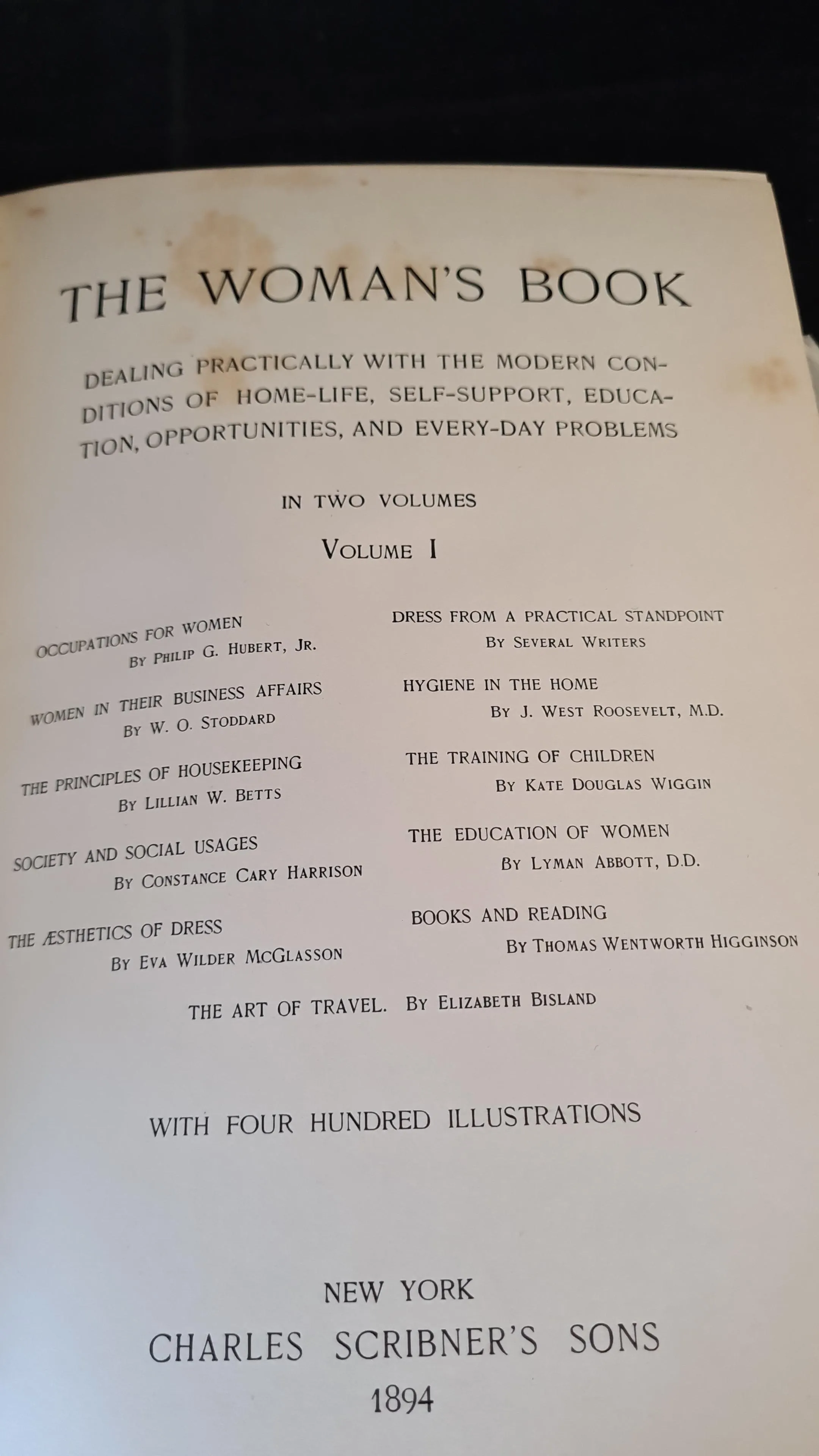 The Woman's Book Volume I & II 1894, Charles Scribner's Sons