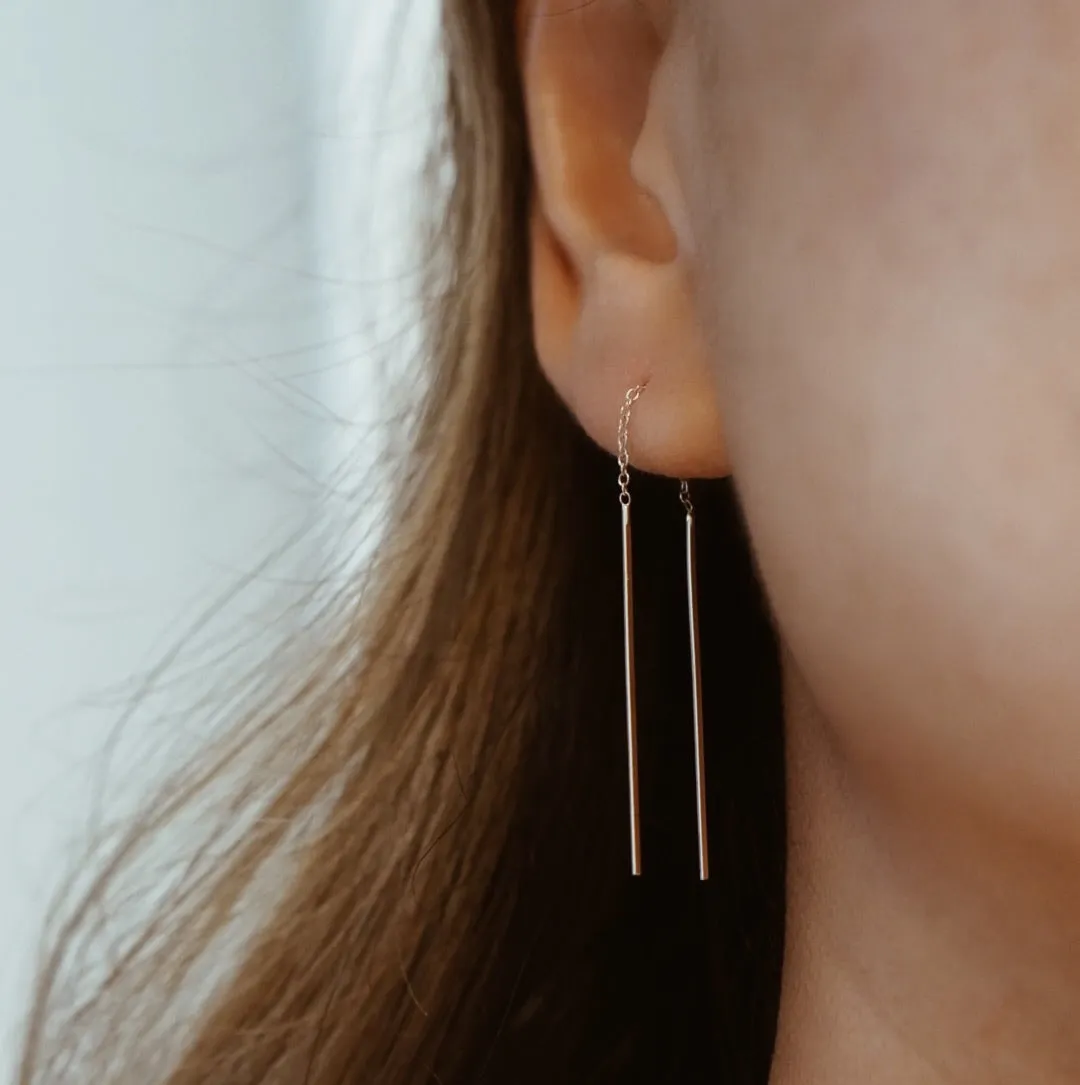 Threader Dangle Earring - Solid 14kt