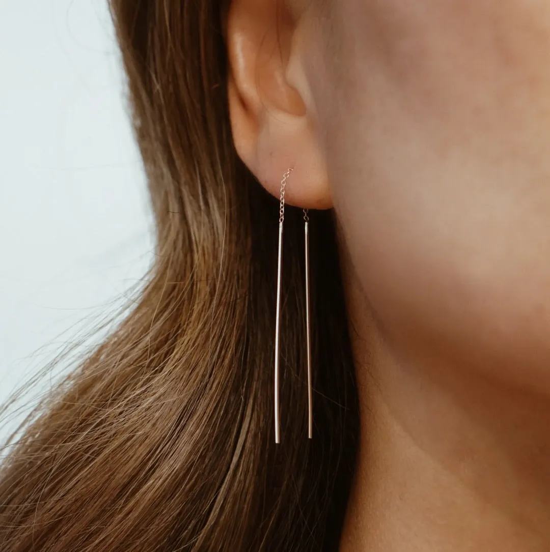 Threader Dangle Earring - Solid 14kt