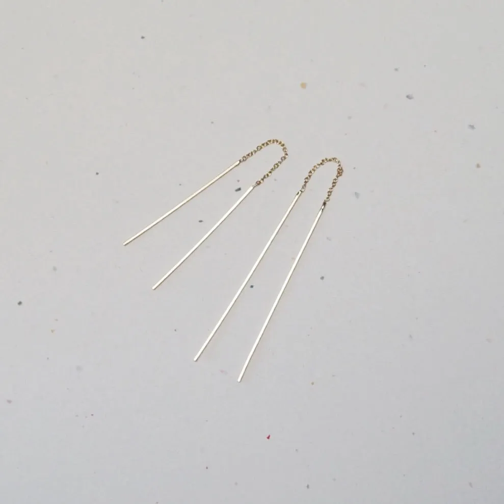 Threader Dangle Earring - Solid 14kt