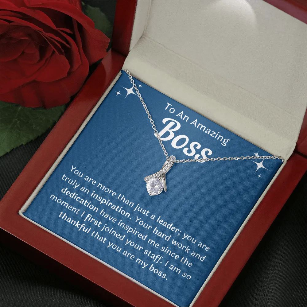 To An Amazing Boss Ribbon Necklace