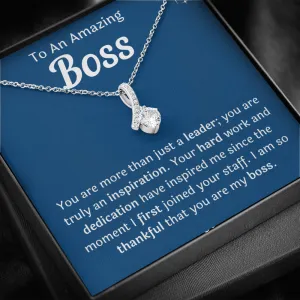 To An Amazing Boss Ribbon Necklace