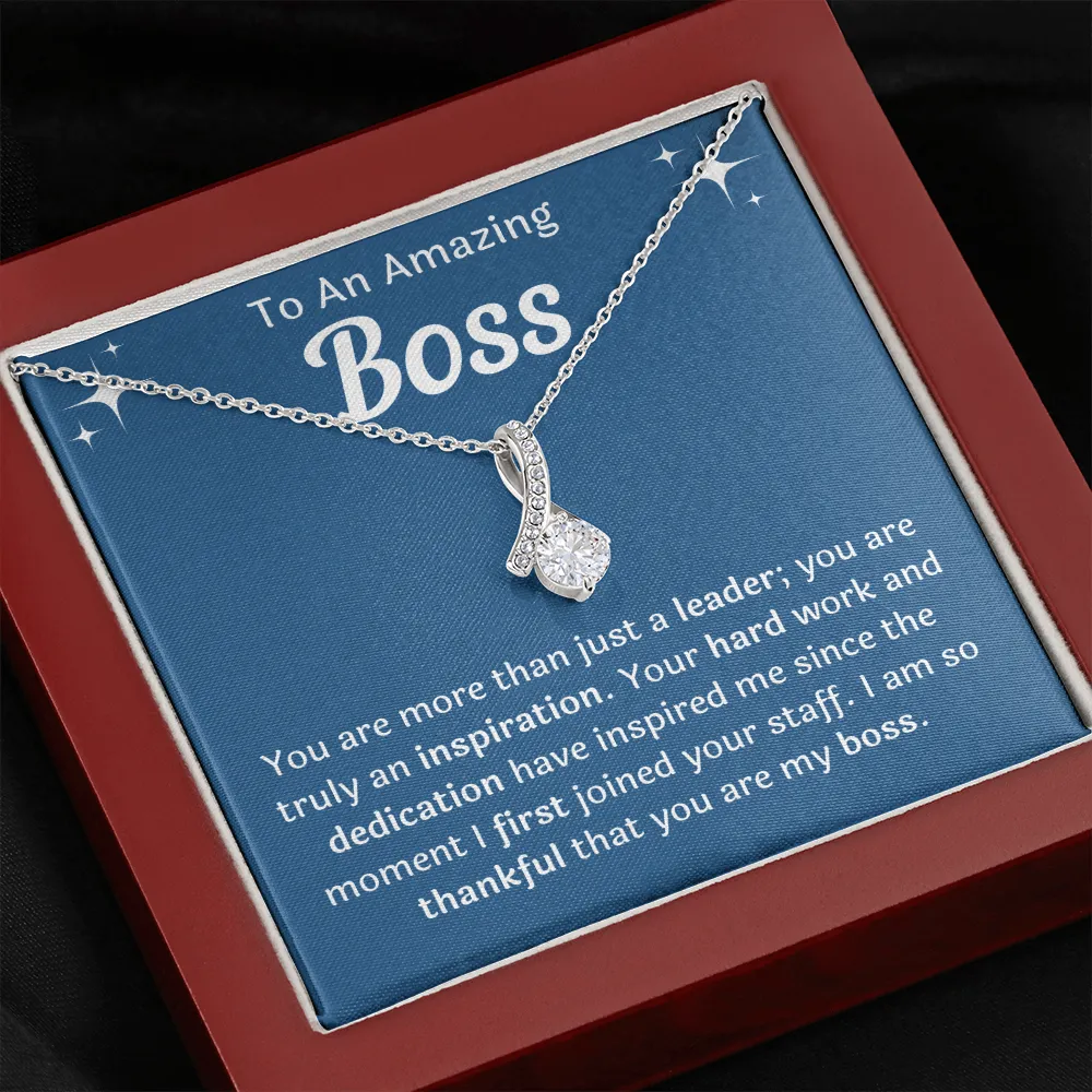 To An Amazing Boss Ribbon Necklace