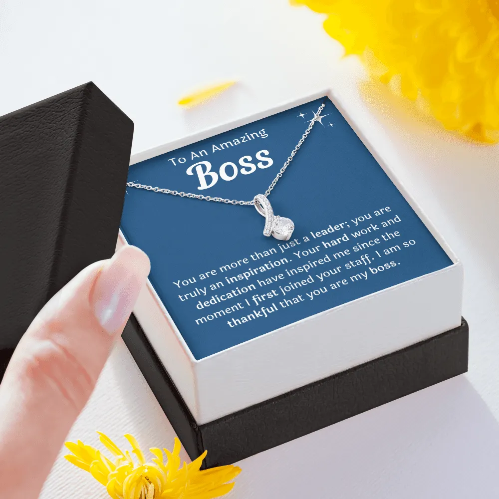 To An Amazing Boss Ribbon Necklace