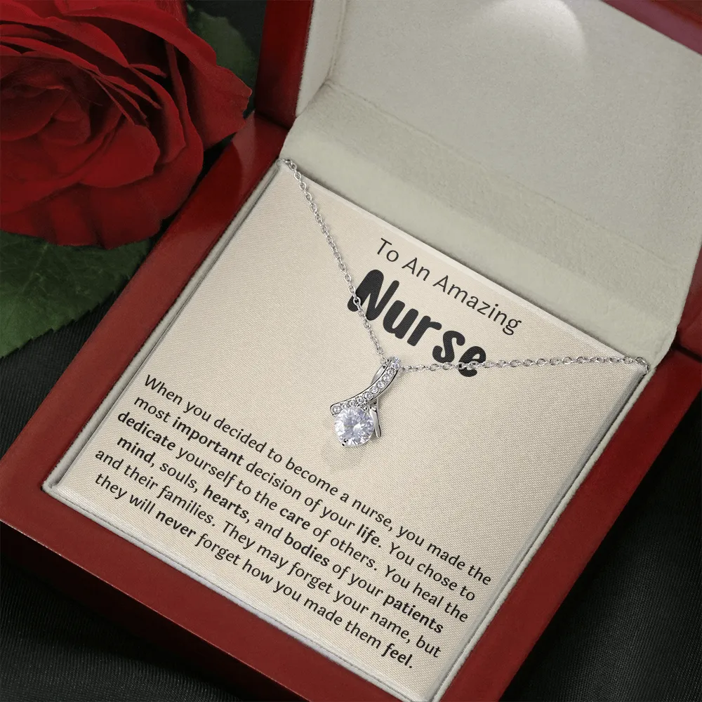 To An Amazing Nurse Ribbon Necklace