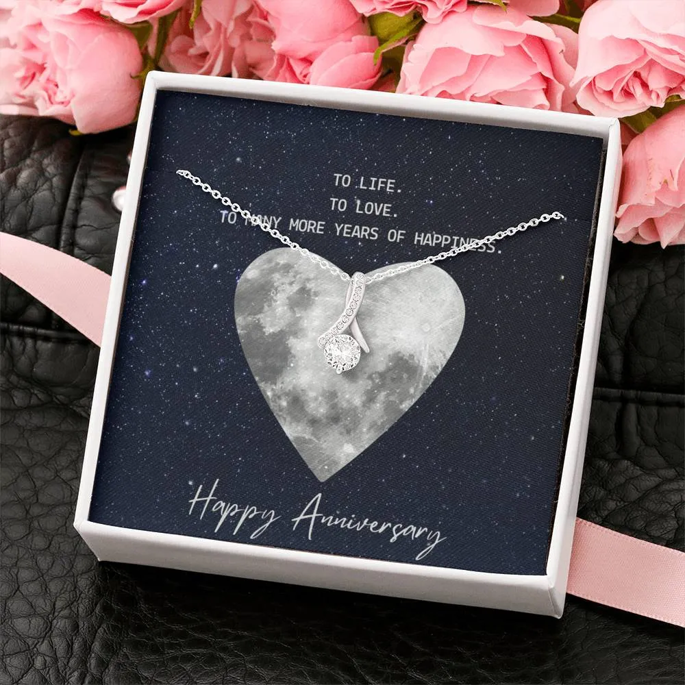 To life, to love, to happiness-Alluring Beauty Solitaire Necklace for Wife