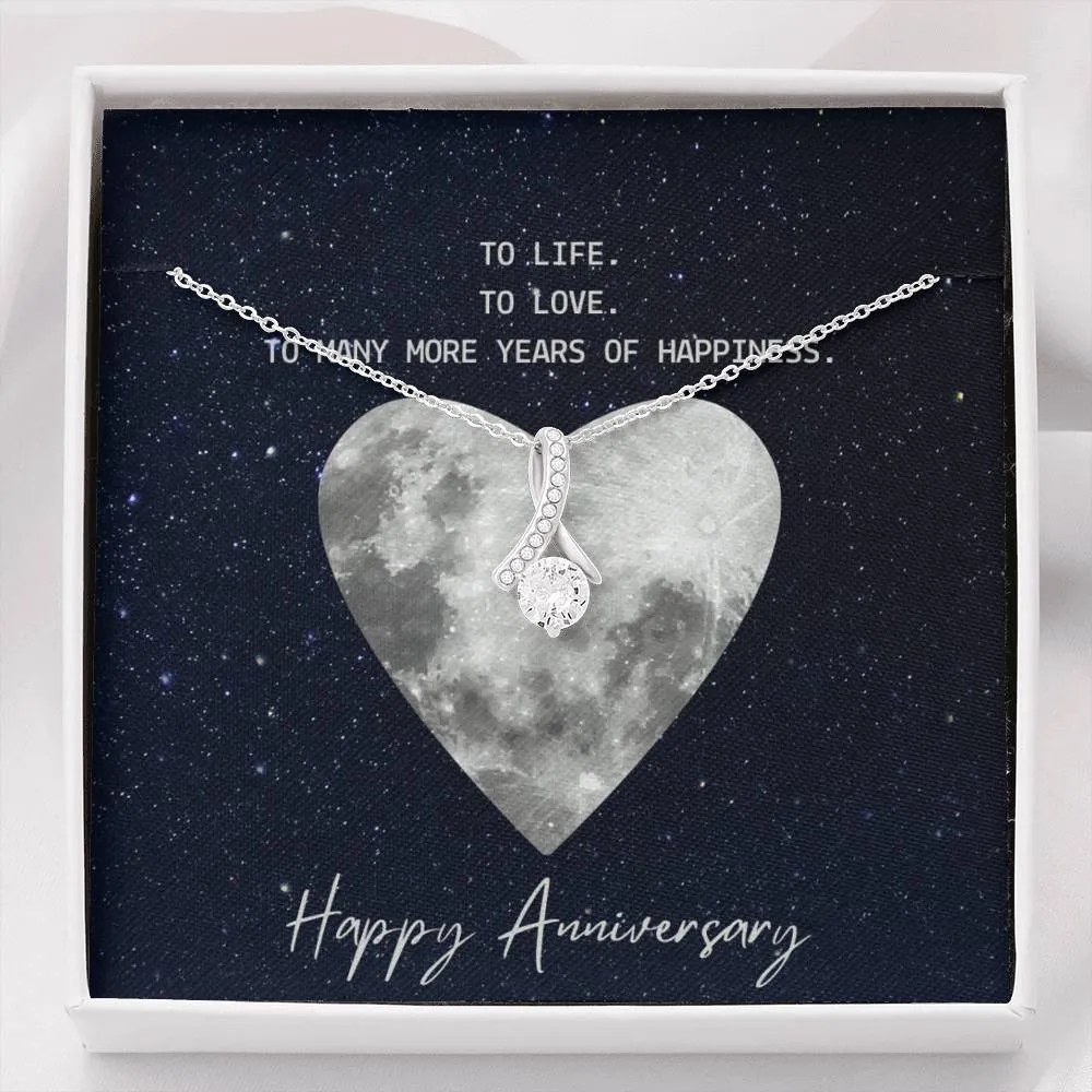 To life, to love, to happiness-Alluring Beauty Solitaire Necklace for Wife