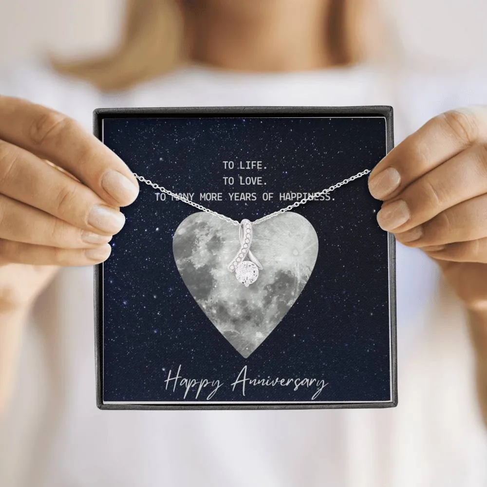 To life, to love, to happiness-Alluring Beauty Solitaire Necklace for Wife