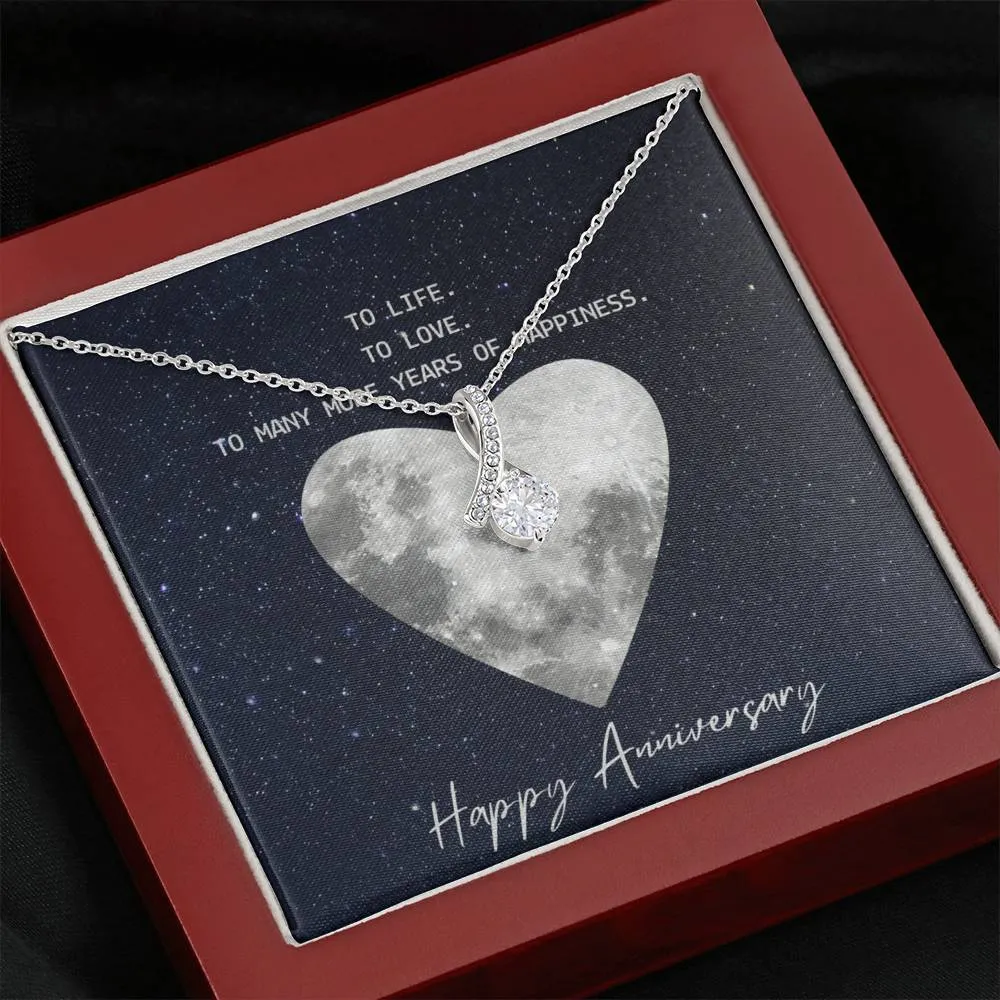 To life, to love, to happiness-Alluring Beauty Solitaire Necklace for Wife