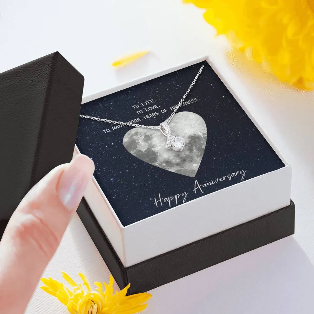 To life, to love, to happiness-Alluring Beauty Solitaire Necklace for Wife