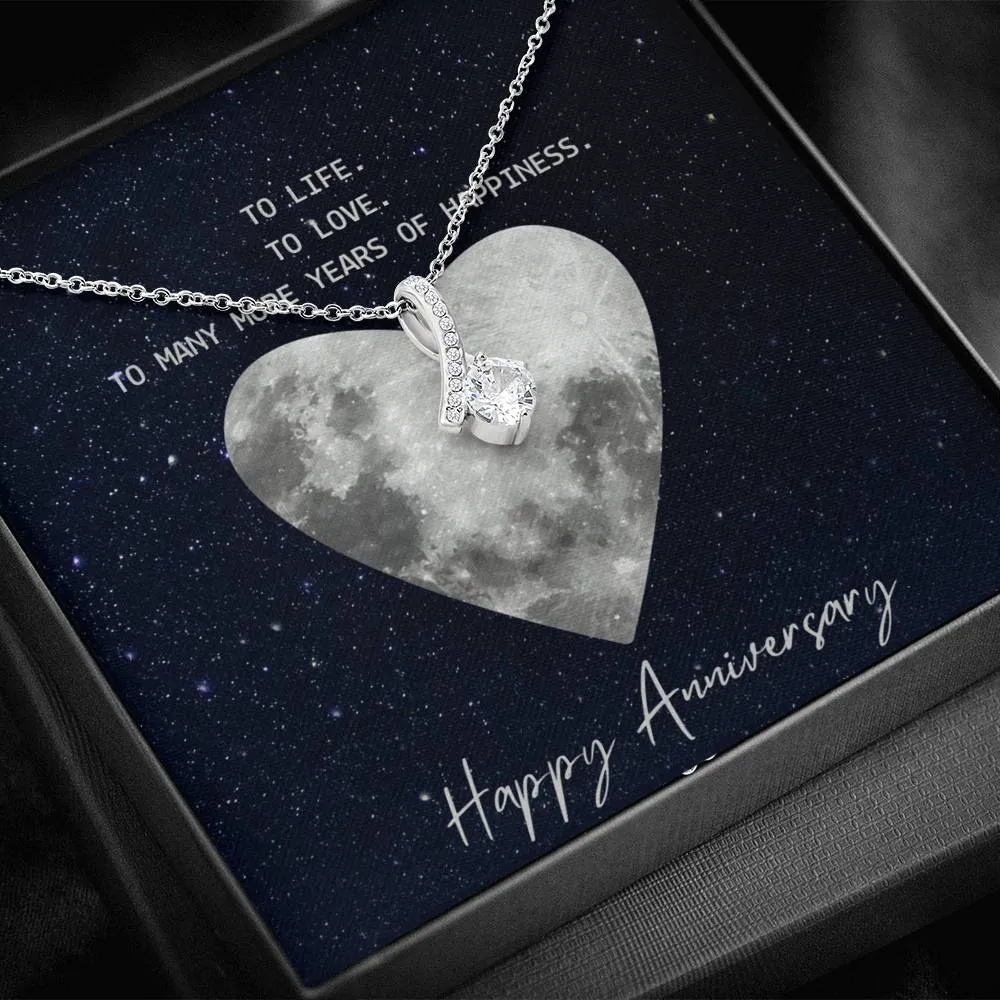 To life, to love, to happiness-Alluring Beauty Solitaire Necklace for Wife