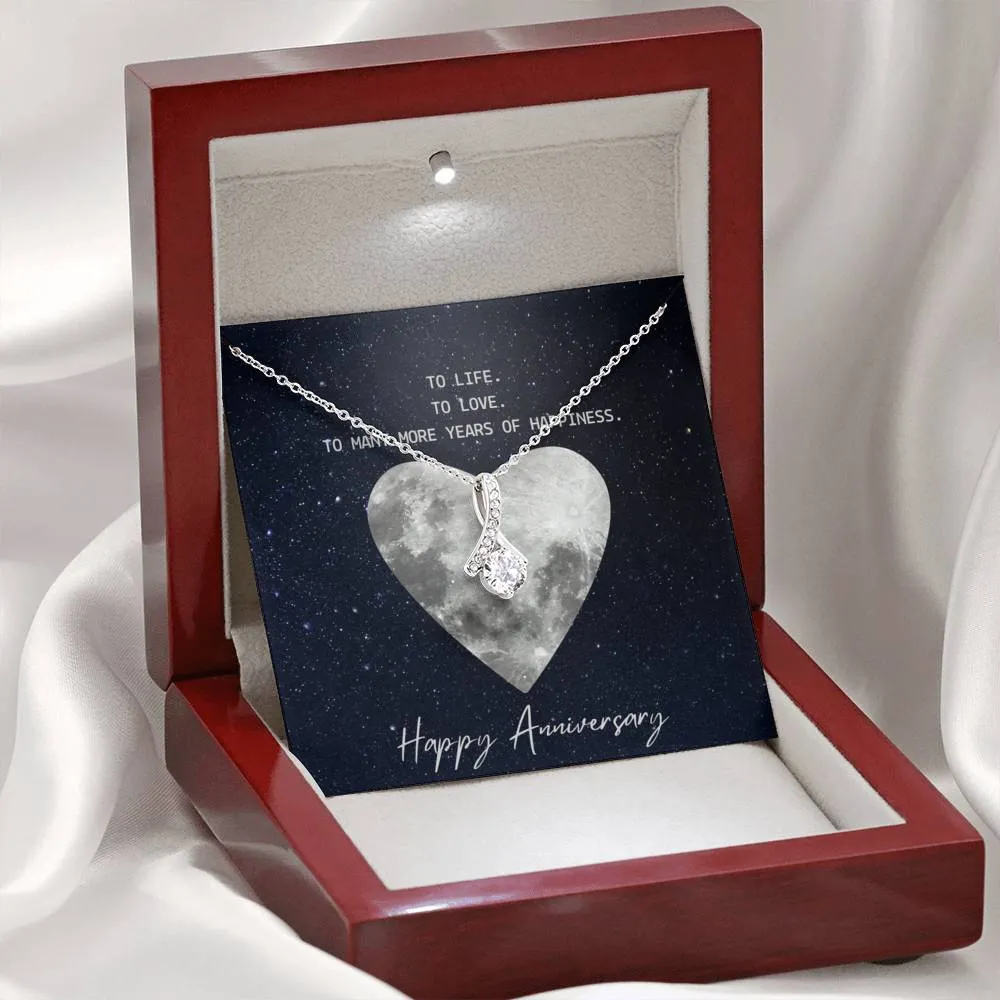 To life, to love, to happiness-Alluring Beauty Solitaire Necklace for Wife