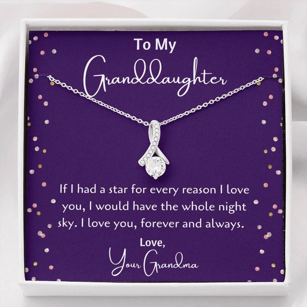 To My Granddaughter Ribbon Necklace