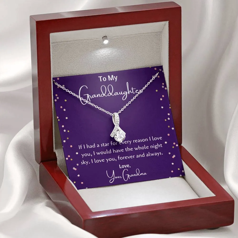 To My Granddaughter Ribbon Necklace