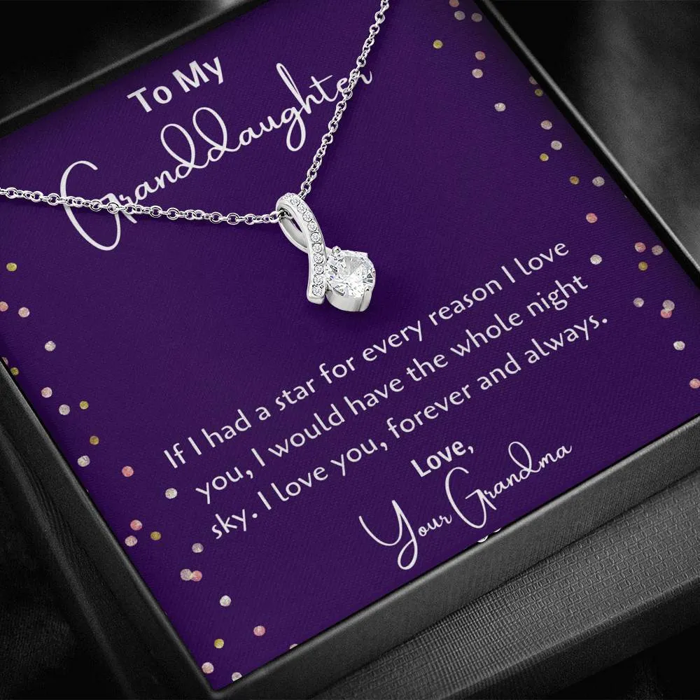 To My Granddaughter Ribbon Necklace