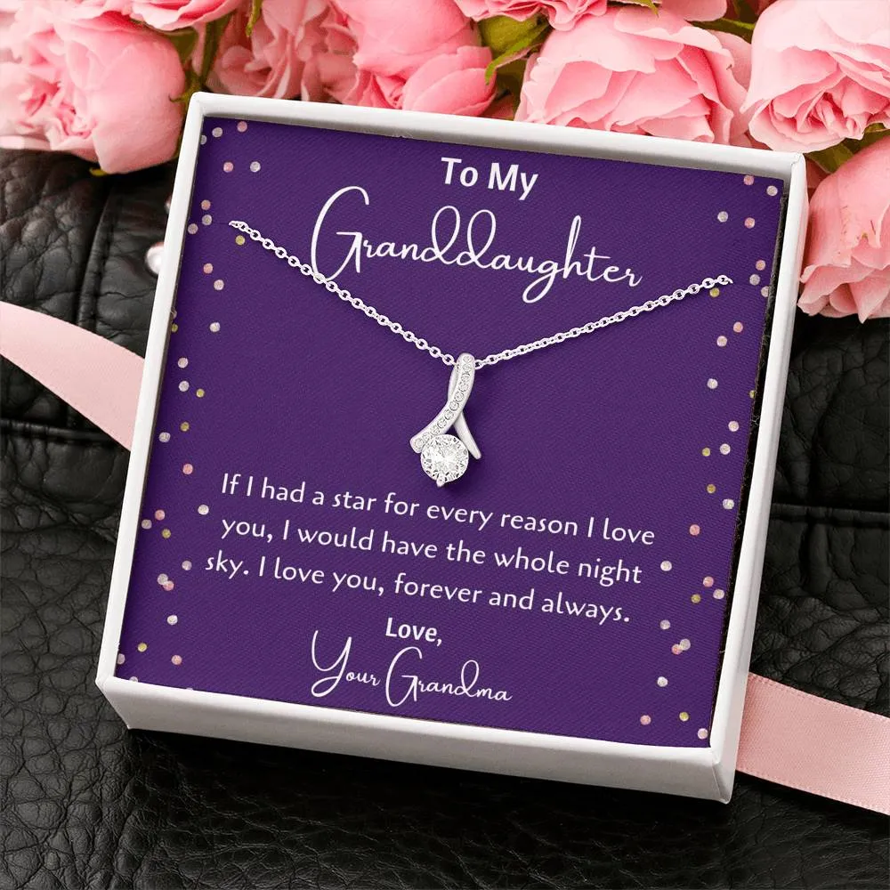 To My Granddaughter Ribbon Necklace