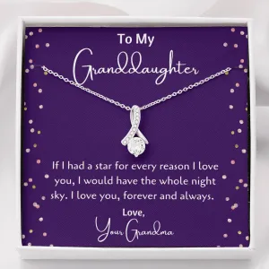 To My Granddaughter Ribbon Necklace