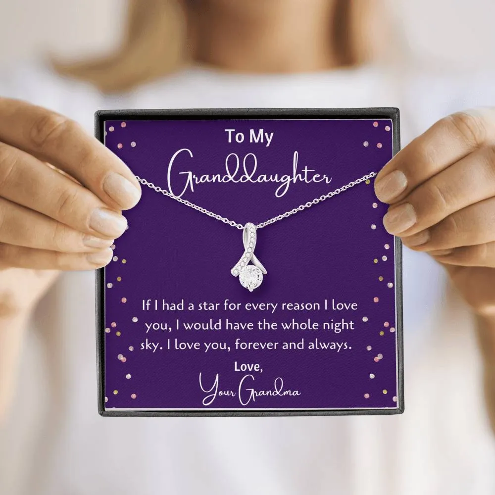 To My Granddaughter Ribbon Necklace