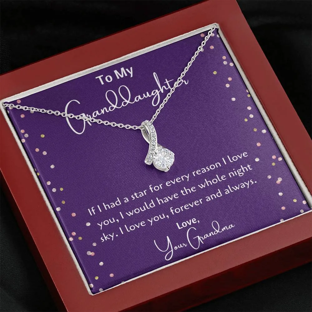 To My Granddaughter Ribbon Necklace