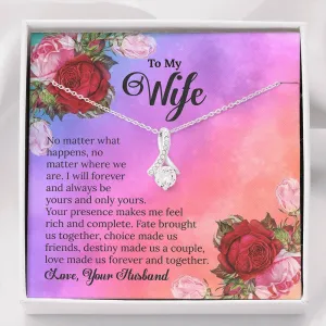 TO MY WIFE - "ALLURE" CUBIC ZIRCONIA PENDANT NECKLACE GIFT SET
