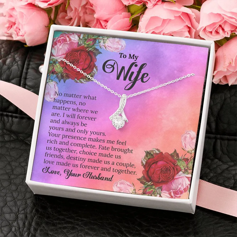 TO MY WIFE - "ALLURE" CUBIC ZIRCONIA PENDANT NECKLACE GIFT SET