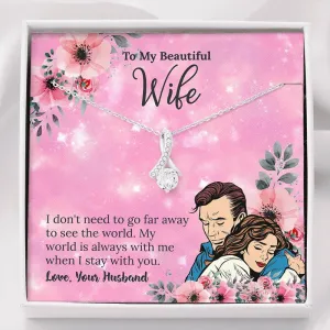 TO MY WIFE - "ALLURE" CUBIC ZIRCONIA PENDANT NECKLACE GIFT SET