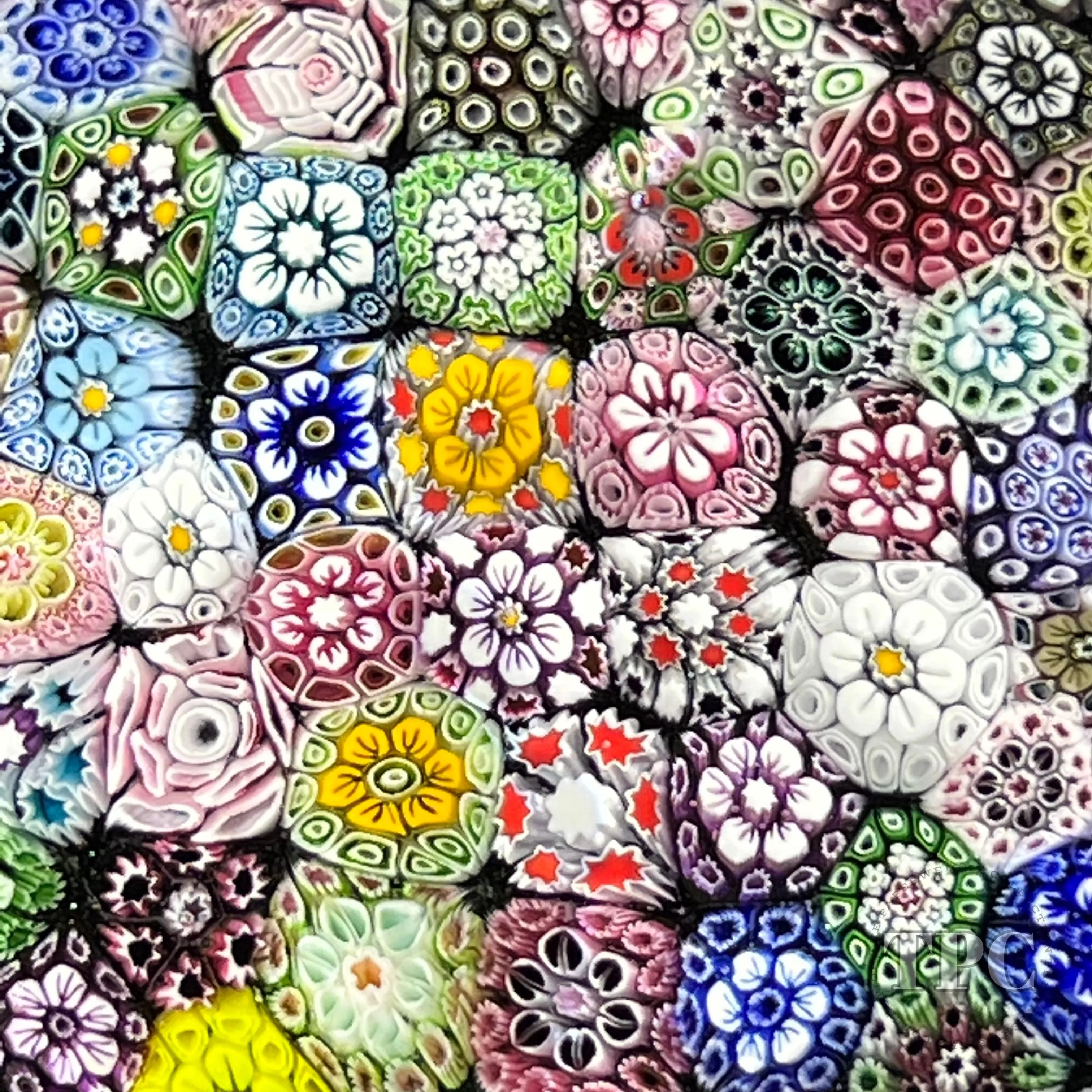 Tomasz Gondek 2022 Glass Art Paperweight Closepack Complex Millefiori Plaque