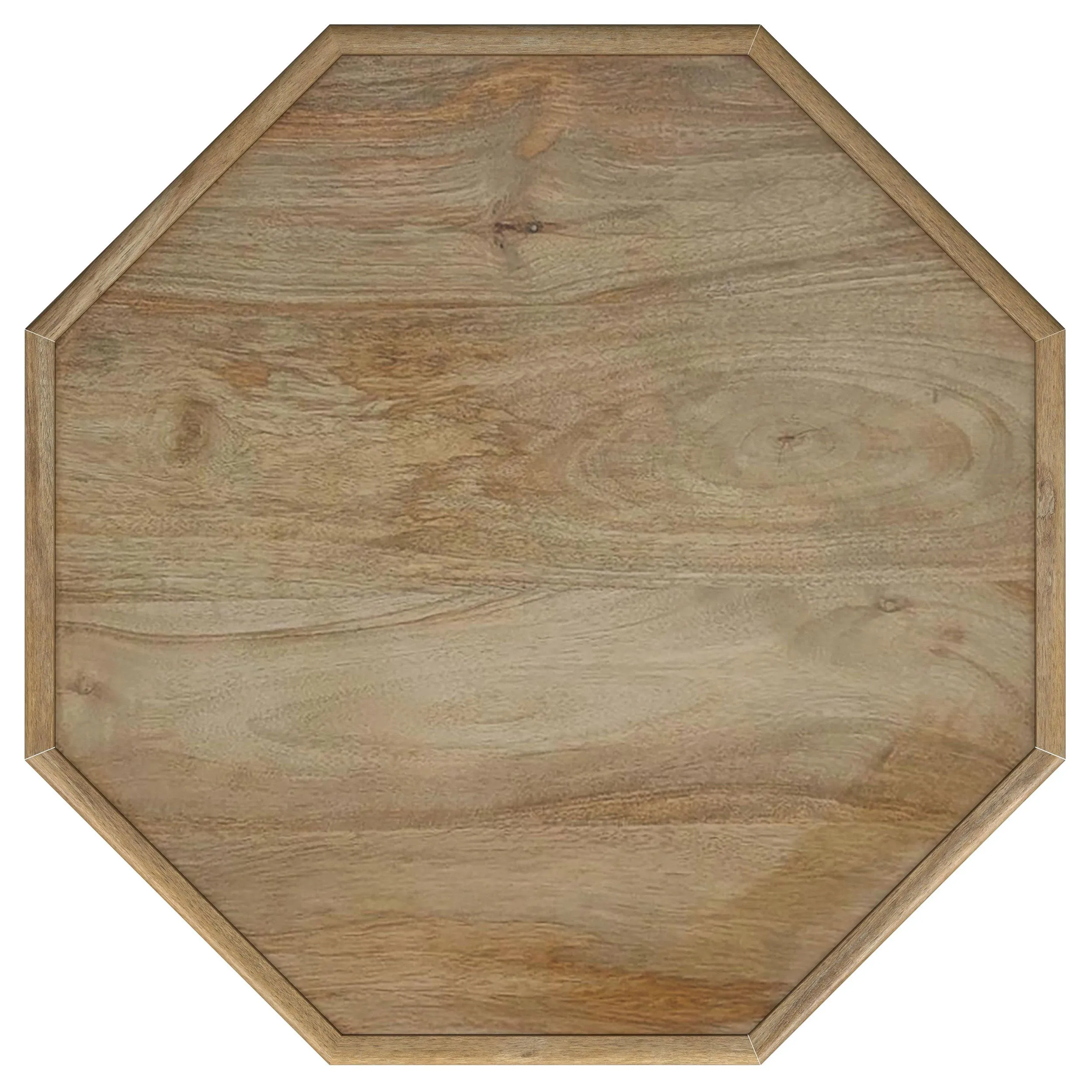 Torres Octagonal Solid Mango Wood Side Table Natural Brown