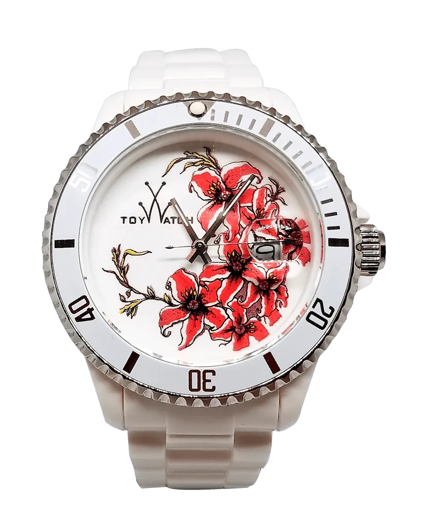 Toy Watch Tattoo Watch Collection White - Cluster of Flowers
