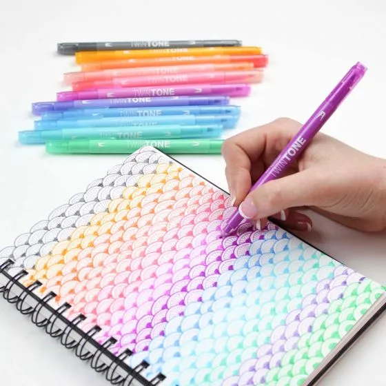 Twintone Dual-Tip Marker Set - Pastel