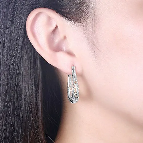 Vintage 925 Sterling Silver Small Hoop Earrings- Women Girls