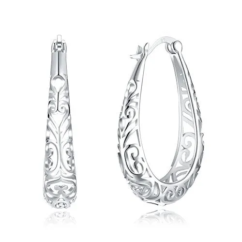 Vintage 925 Sterling Silver Small Hoop Earrings- Women Girls