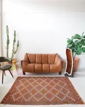 Vintage Aegean Cicim Kilim Rug 4'9"x6'5"