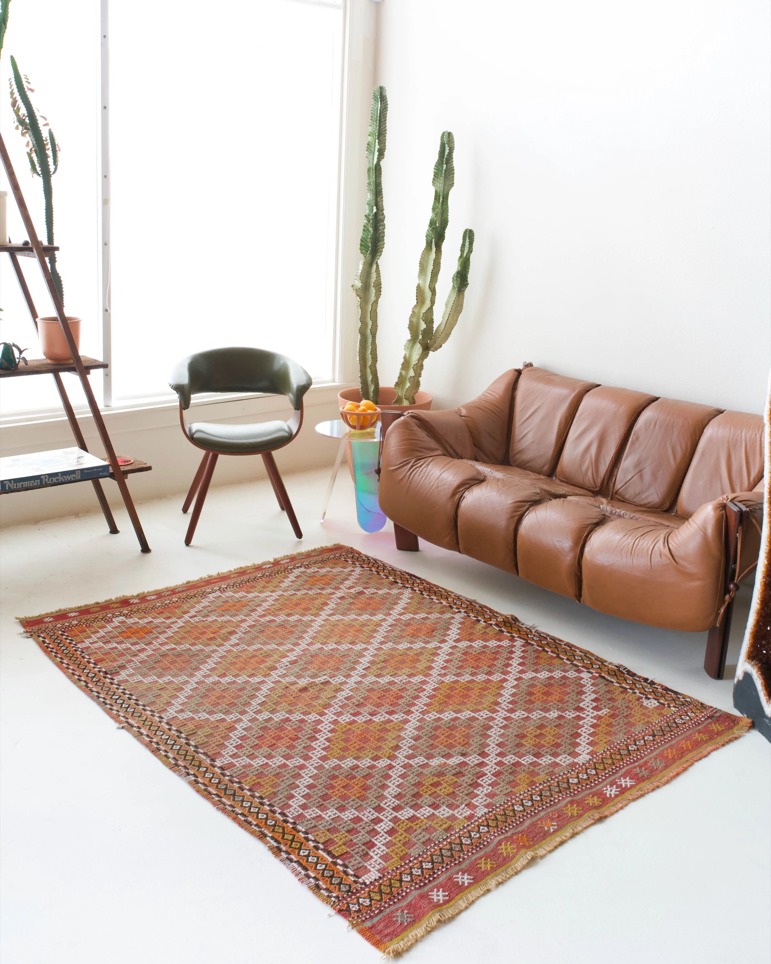 Vintage Aegean Cicim Kilim Rug 4'9"x6'5"