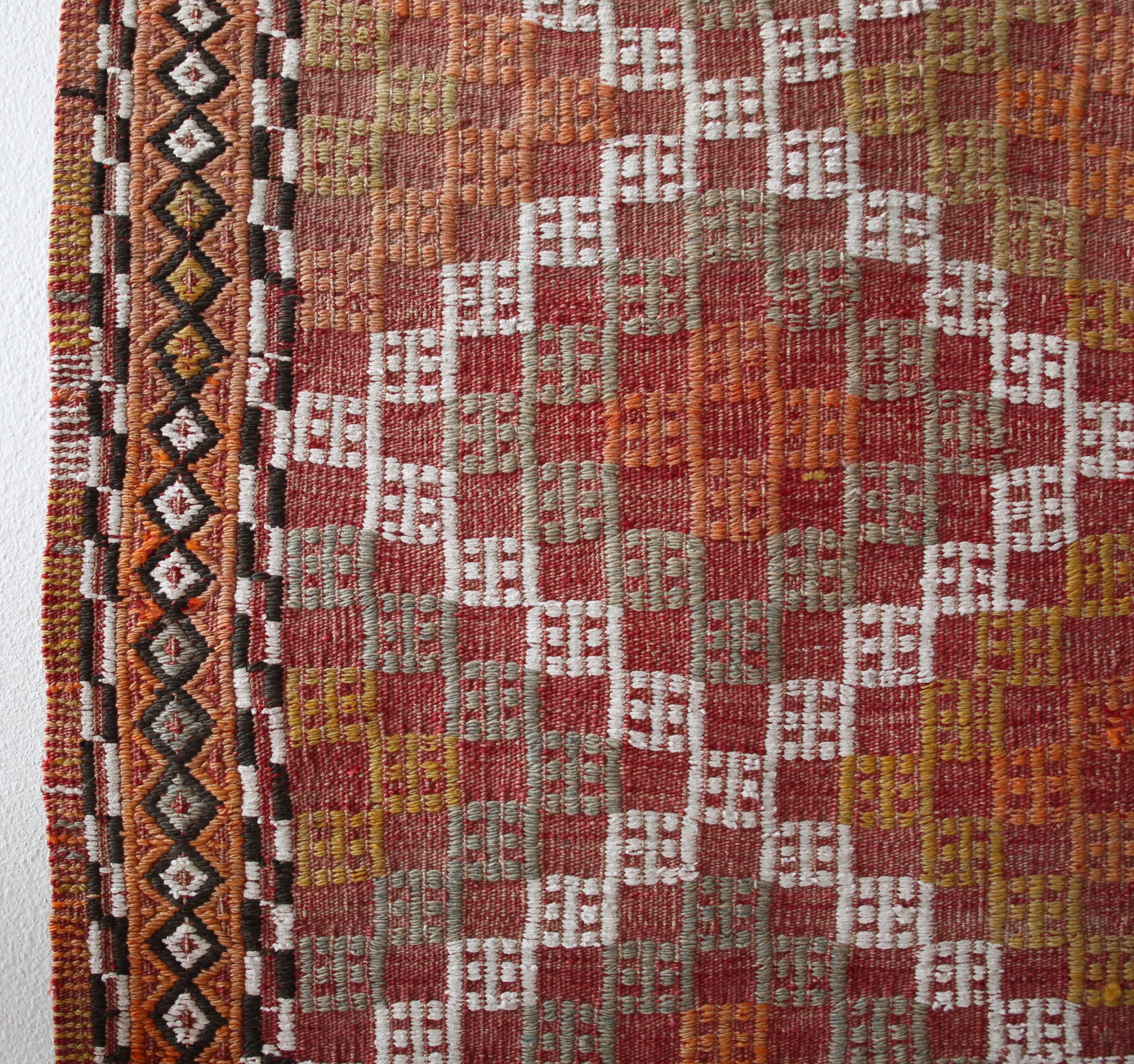 Vintage Aegean Cicim Kilim Rug 4'9"x6'5"