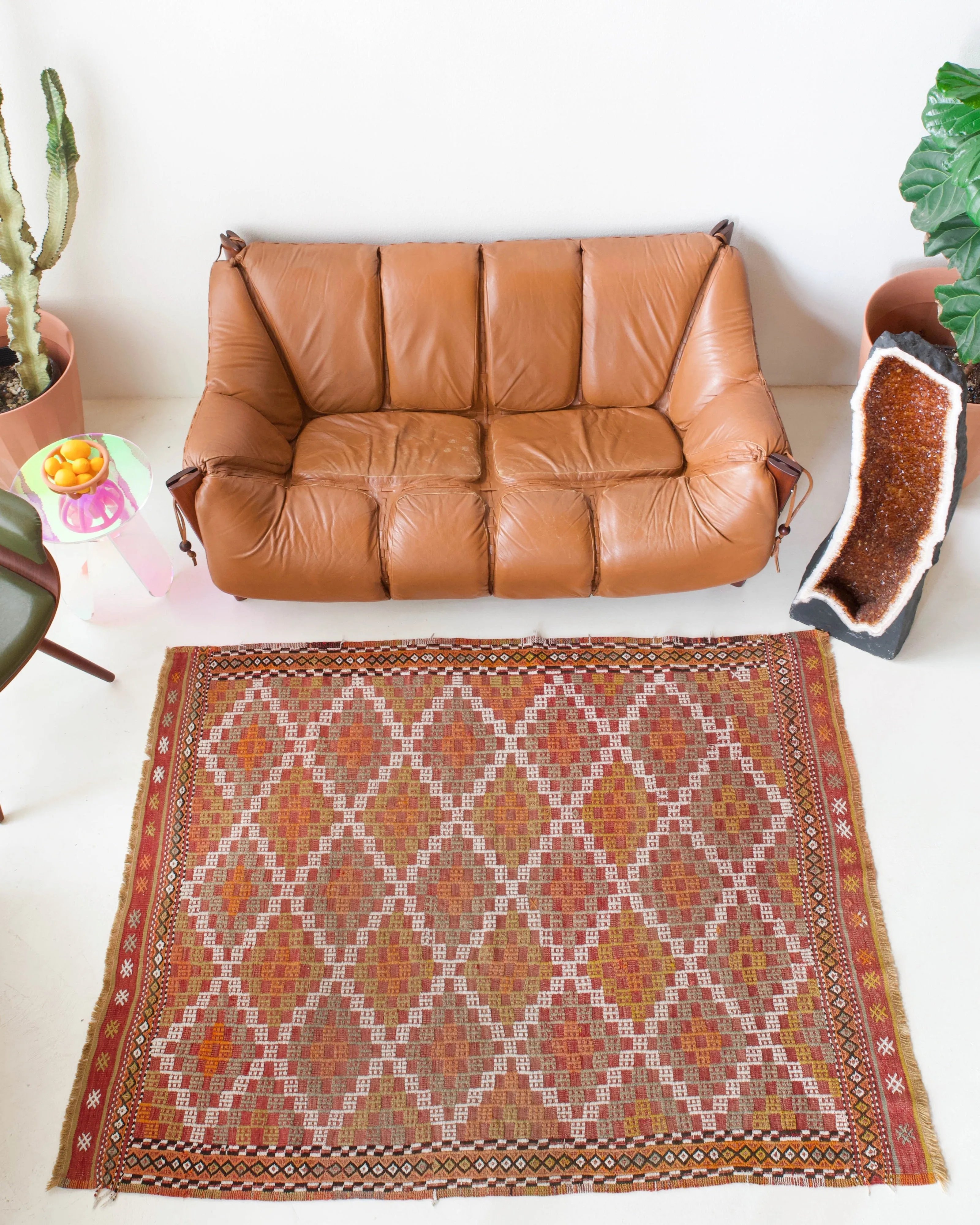 Vintage Aegean Cicim Kilim Rug 4'9"x6'5"