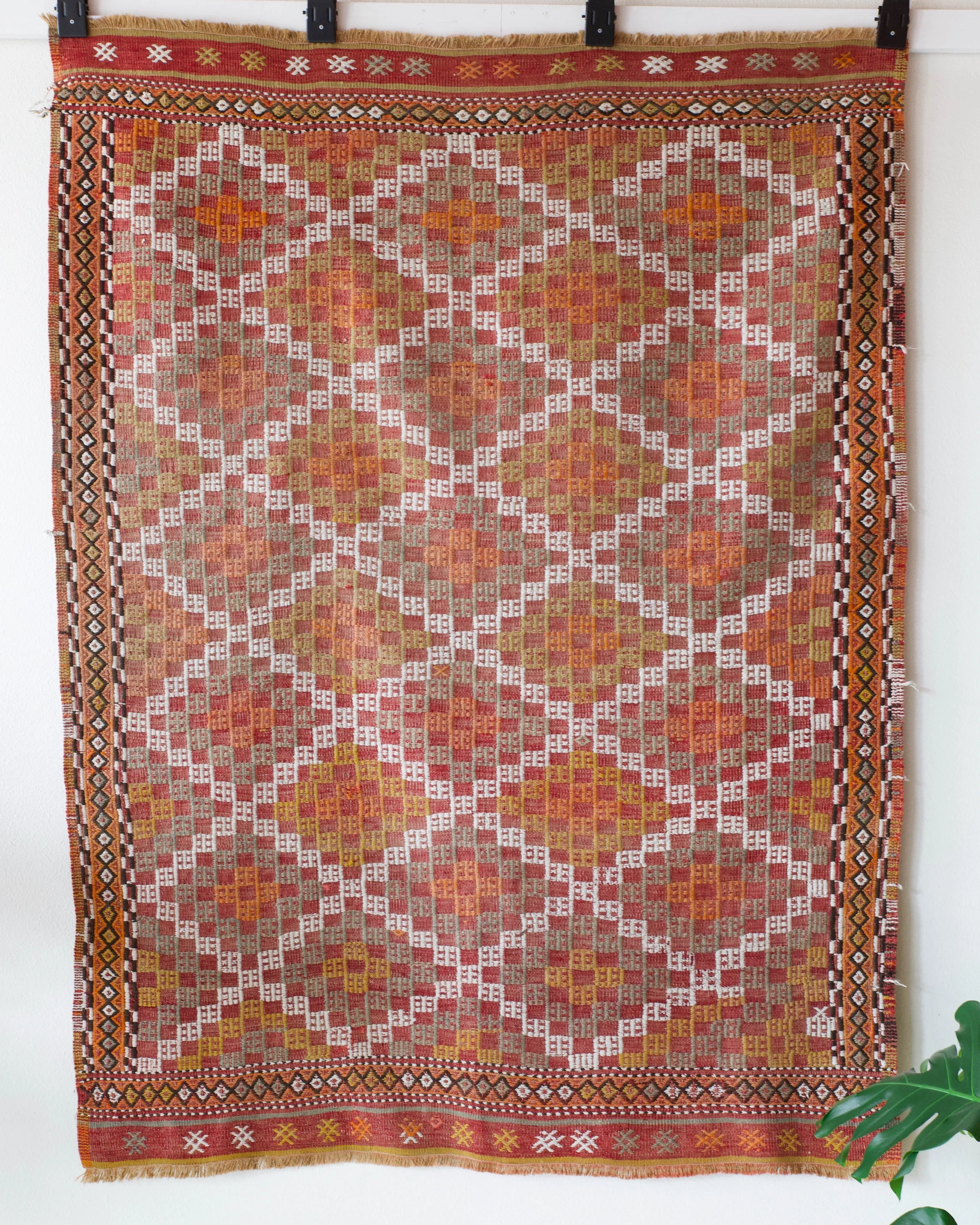 Vintage Aegean Cicim Kilim Rug 4'9"x6'5"