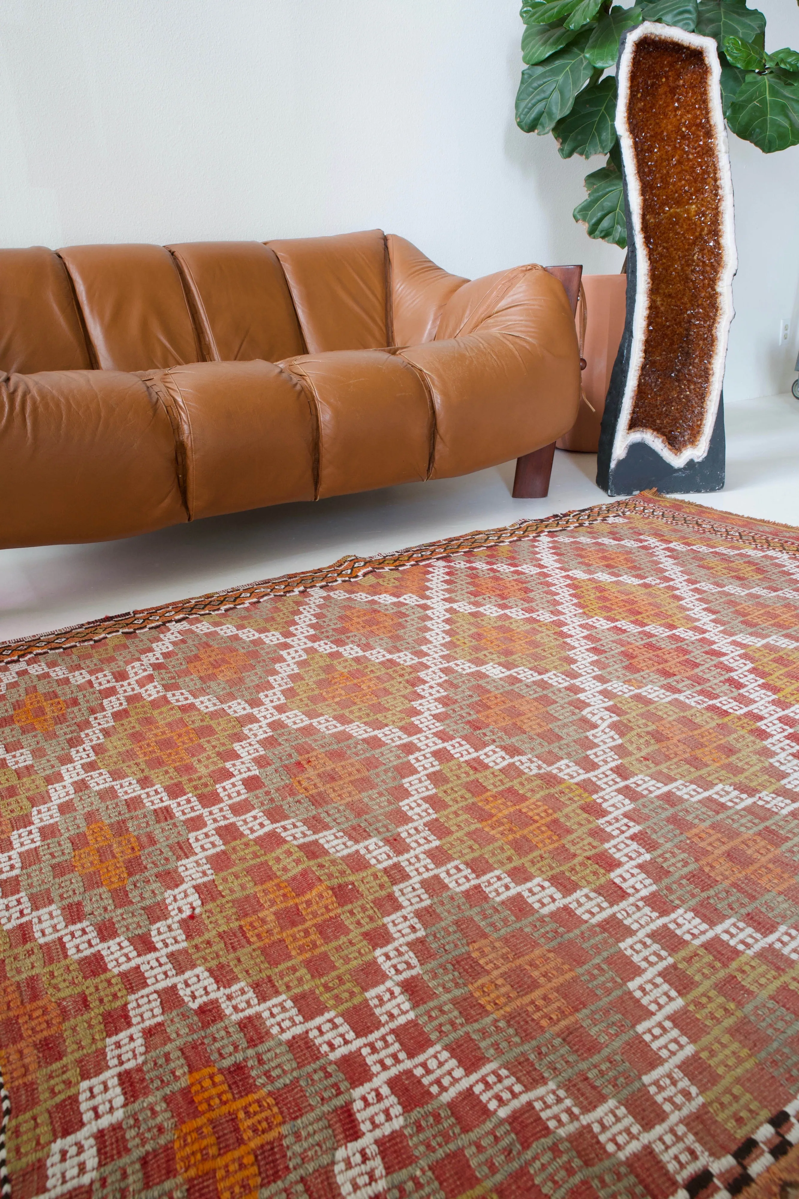 Vintage Aegean Cicim Kilim Rug 4'9"x6'5"