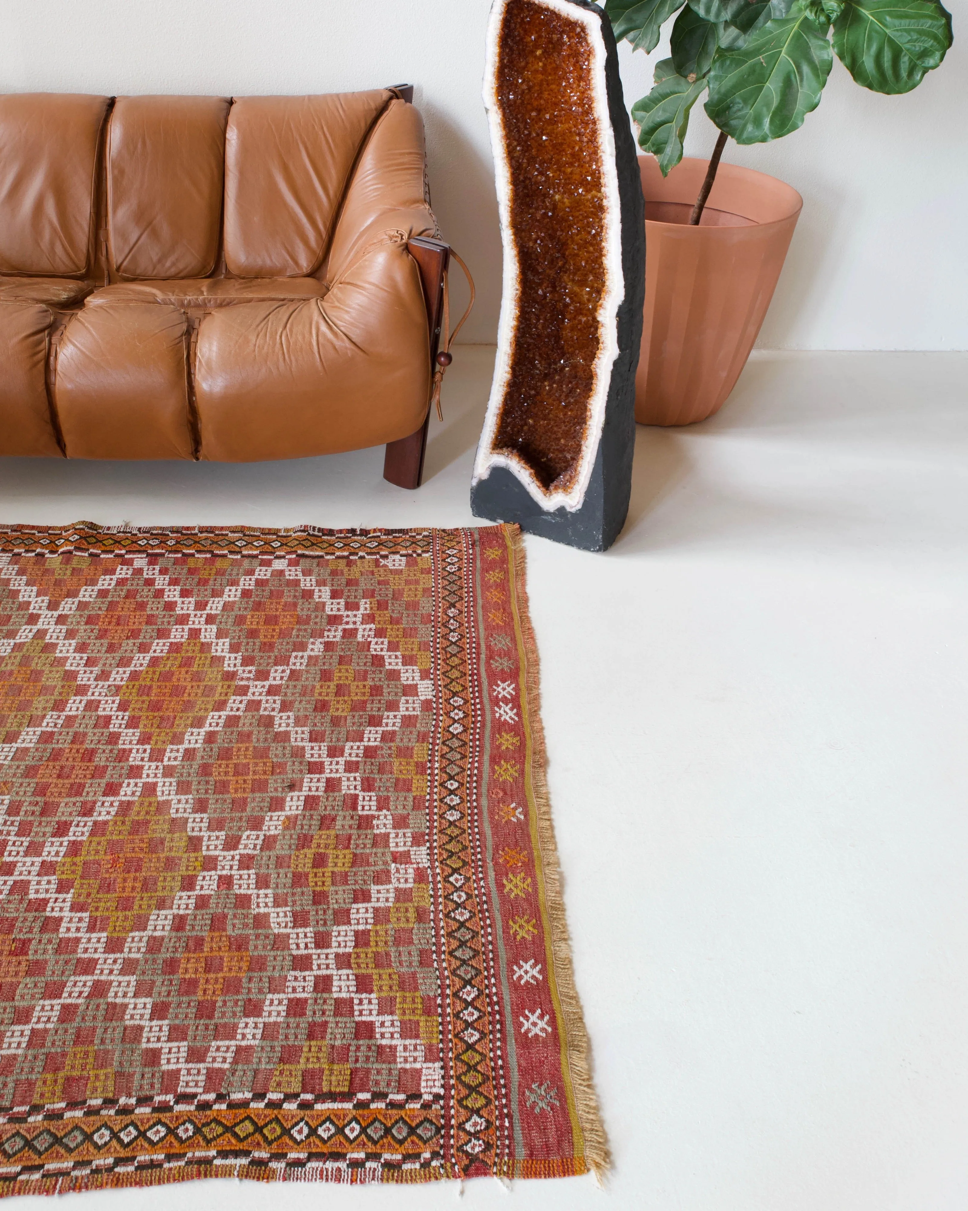 Vintage Aegean Cicim Kilim Rug 4'9"x6'5"