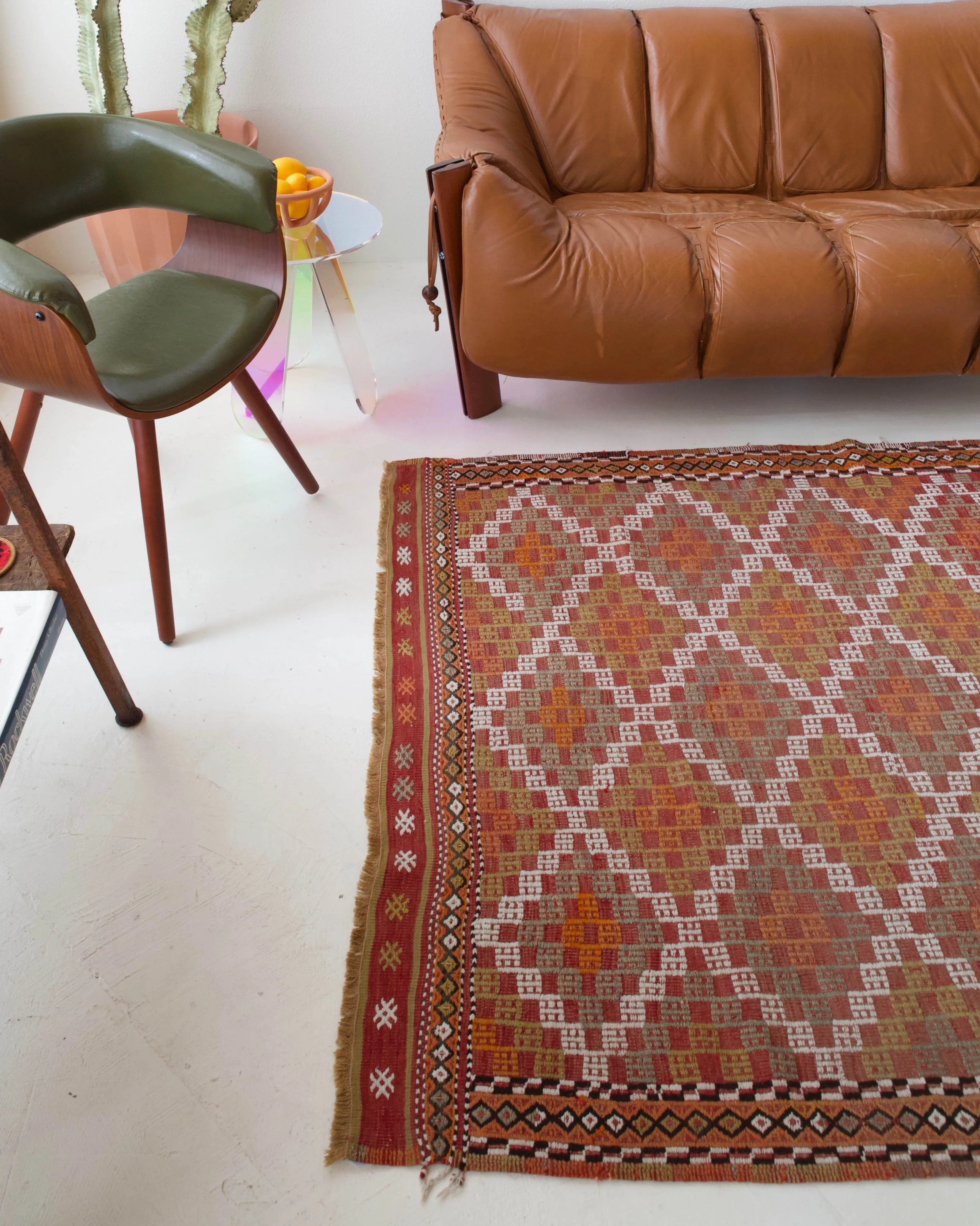 Vintage Aegean Cicim Kilim Rug 4'9"x6'5"