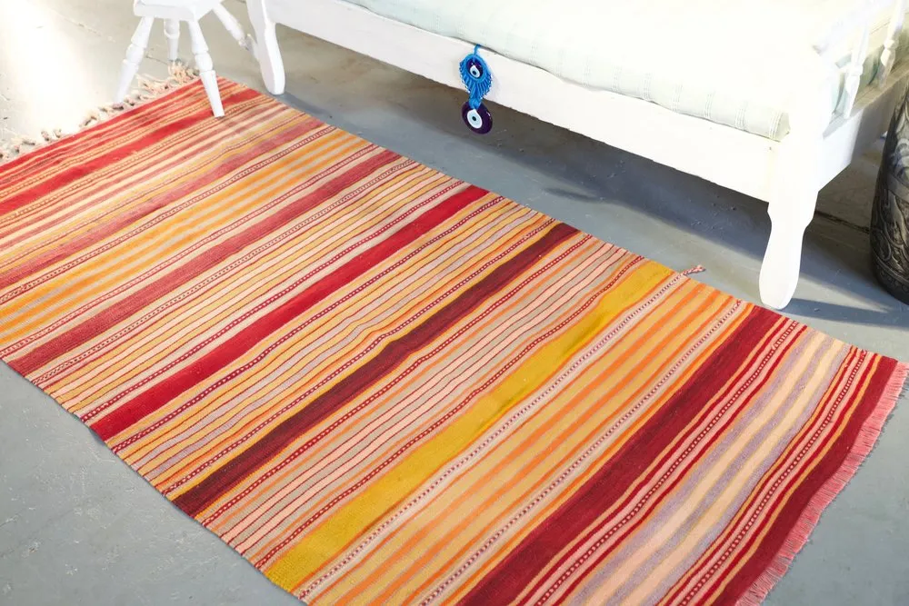 Vintage Anatolian Kilim 3.4ftx7ft