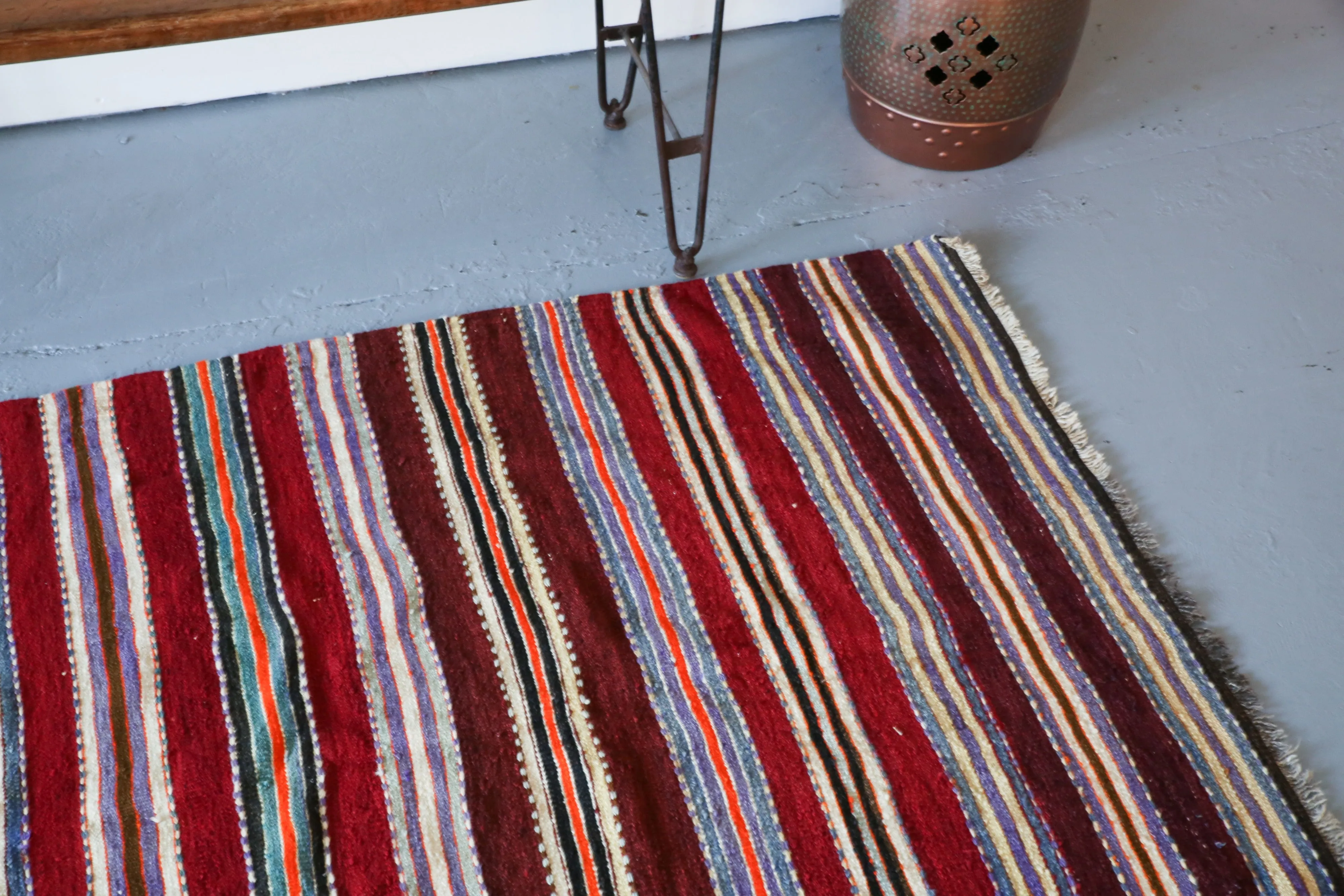 Vintage Anatolian Kilim 4.3ftx6.9ft