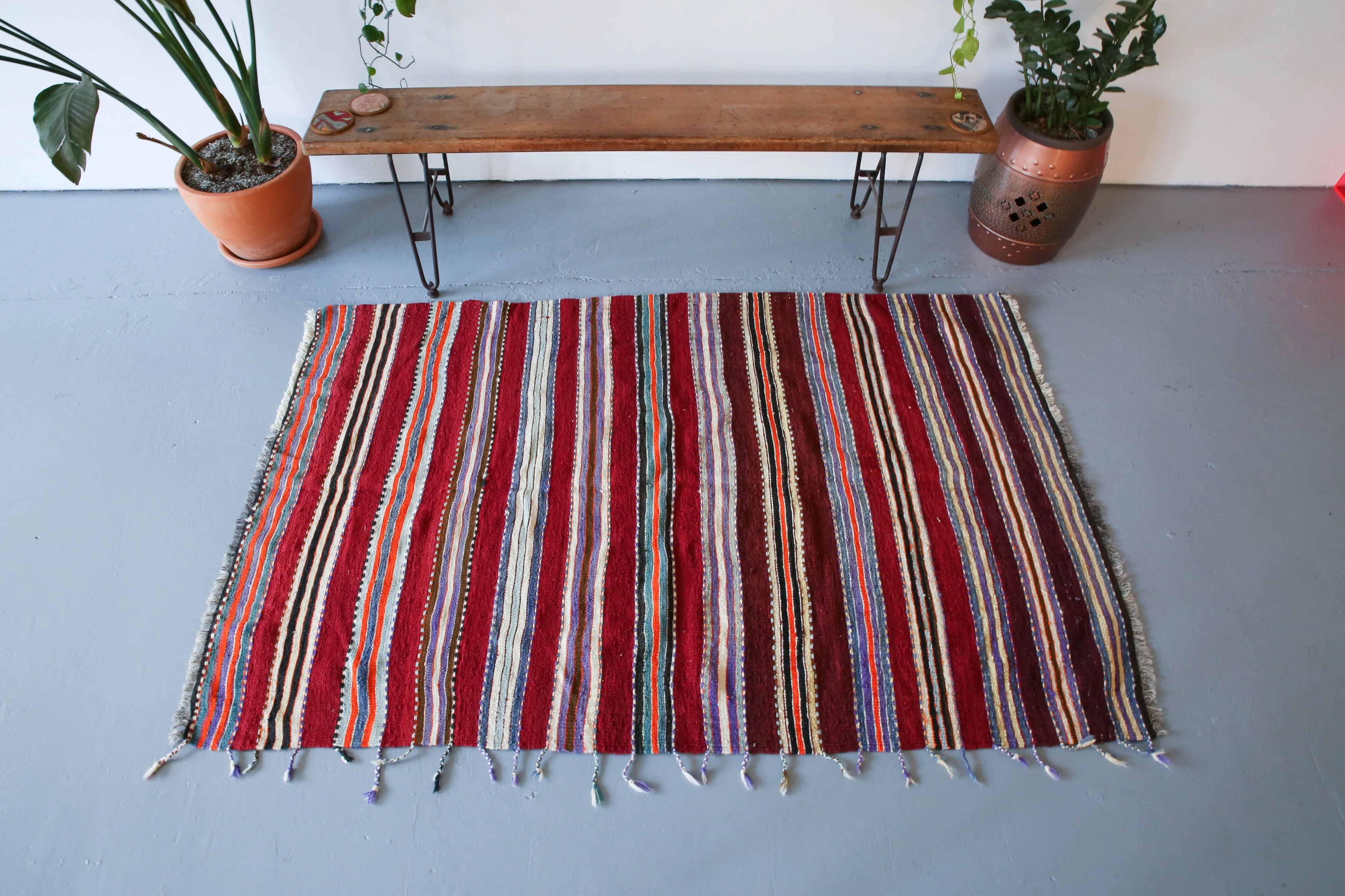 Vintage Anatolian Kilim 4.3ftx6.9ft