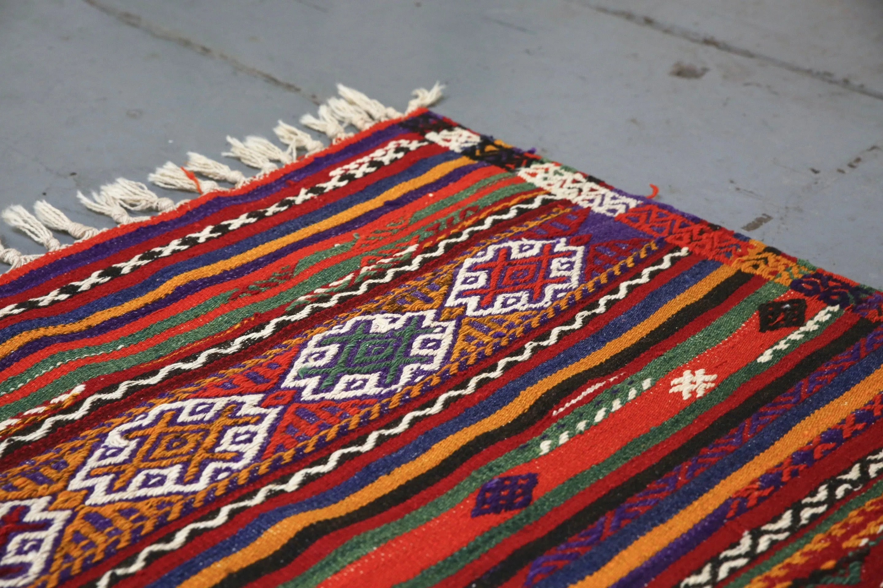 Vintage Anatolian Kilim 4.4ftx8.6ft